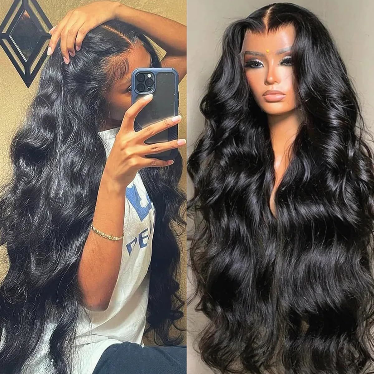Women's Long Curly Hair Big Wave Wigs Full-head