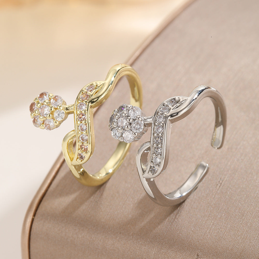 Copper With Real Gold Plating For Lasting Color Niche Adjustable Ring For The Index Finger