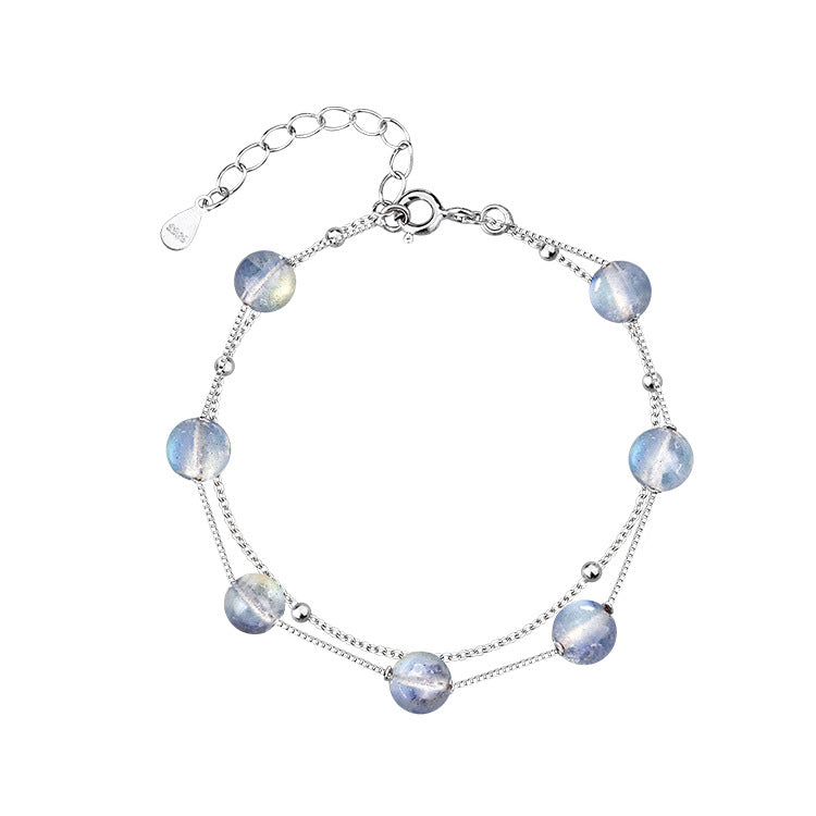 Natural Double-Layer Moonstone Bracelet For Women