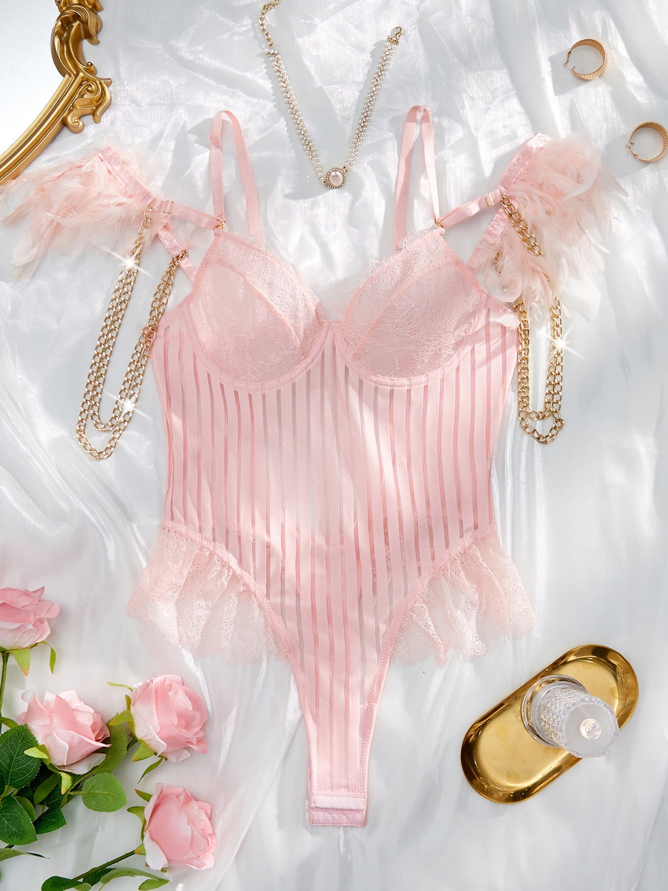 U-shaped Backless Feather Body-shaping Corsets