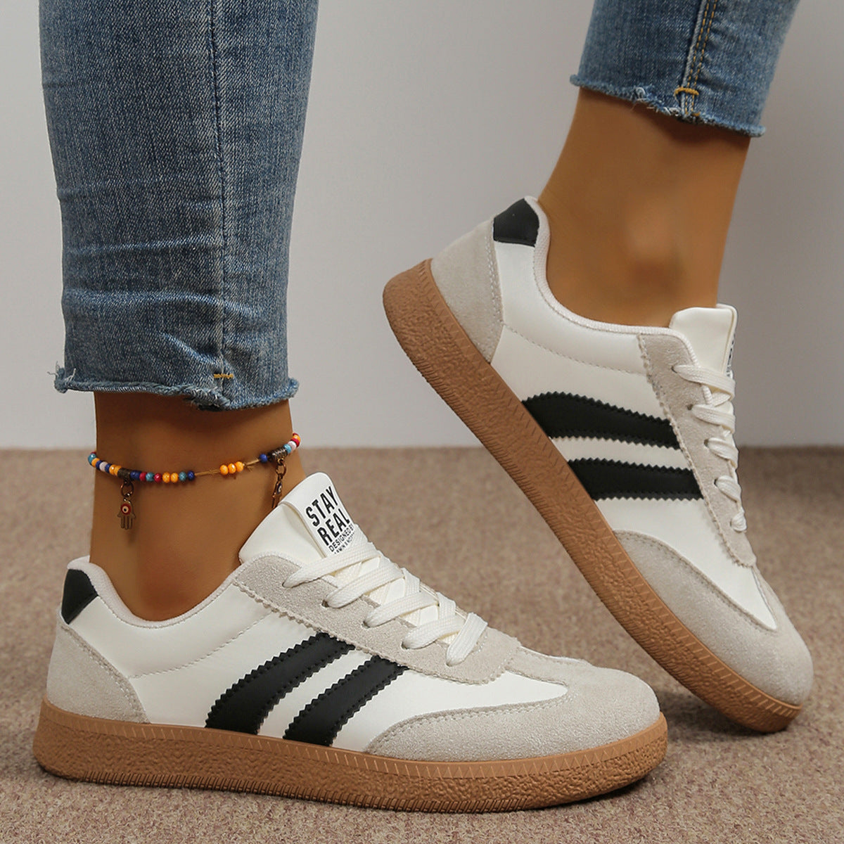Fashionable Casual White Sneakers For Women