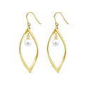 Leaf-shaped Pearl Earrings Women's Elegant Style