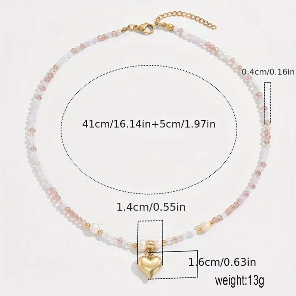 Freshwater Pearl Heart Necklace For Women