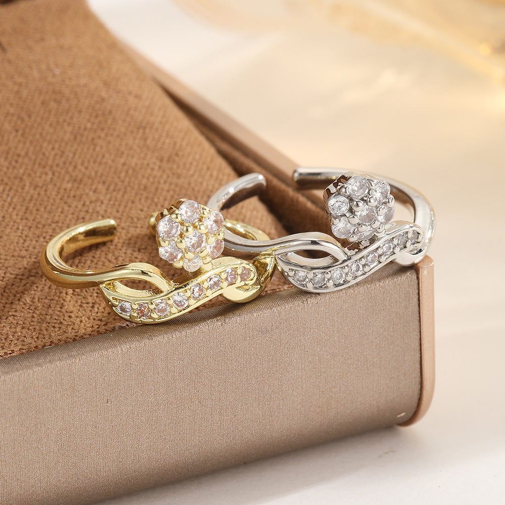 Copper With Real Gold Plating For Lasting Color Niche Adjustable Ring For The Index Finger