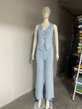 Beach Bohemian Straight-Leg Wide-Leg Pants Set
