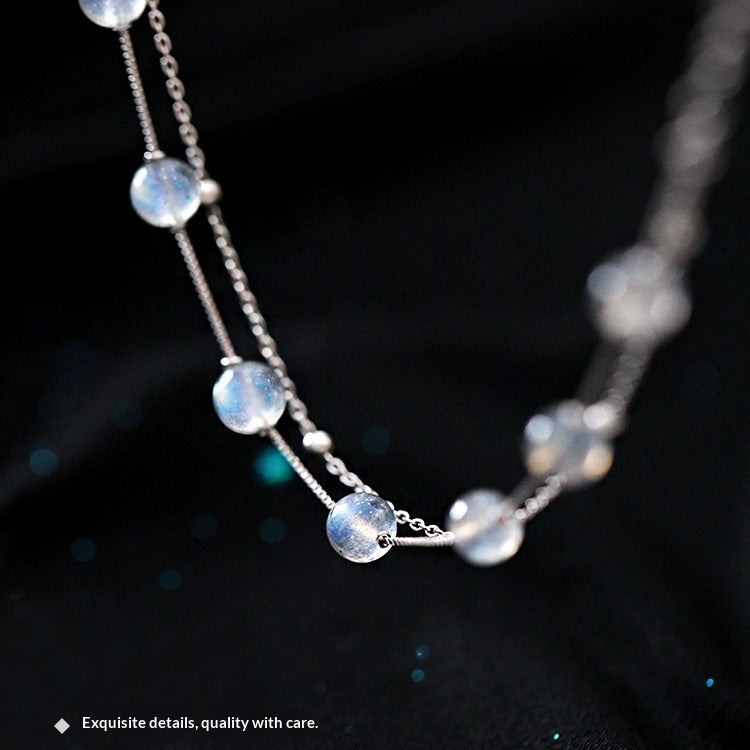 Natural Double-Layer Moonstone Bracelet For Women