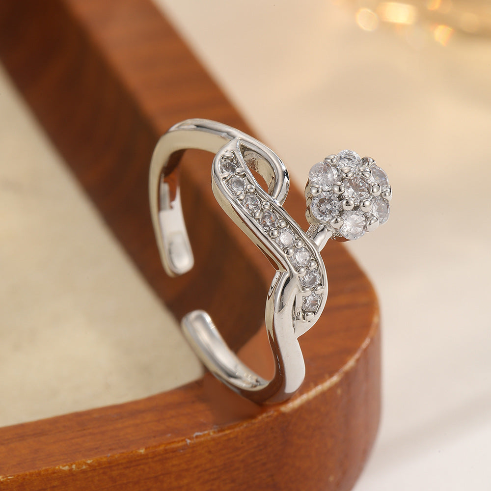 Copper With Real Gold Plating For Lasting Color Niche Adjustable Ring For The Index Finger
