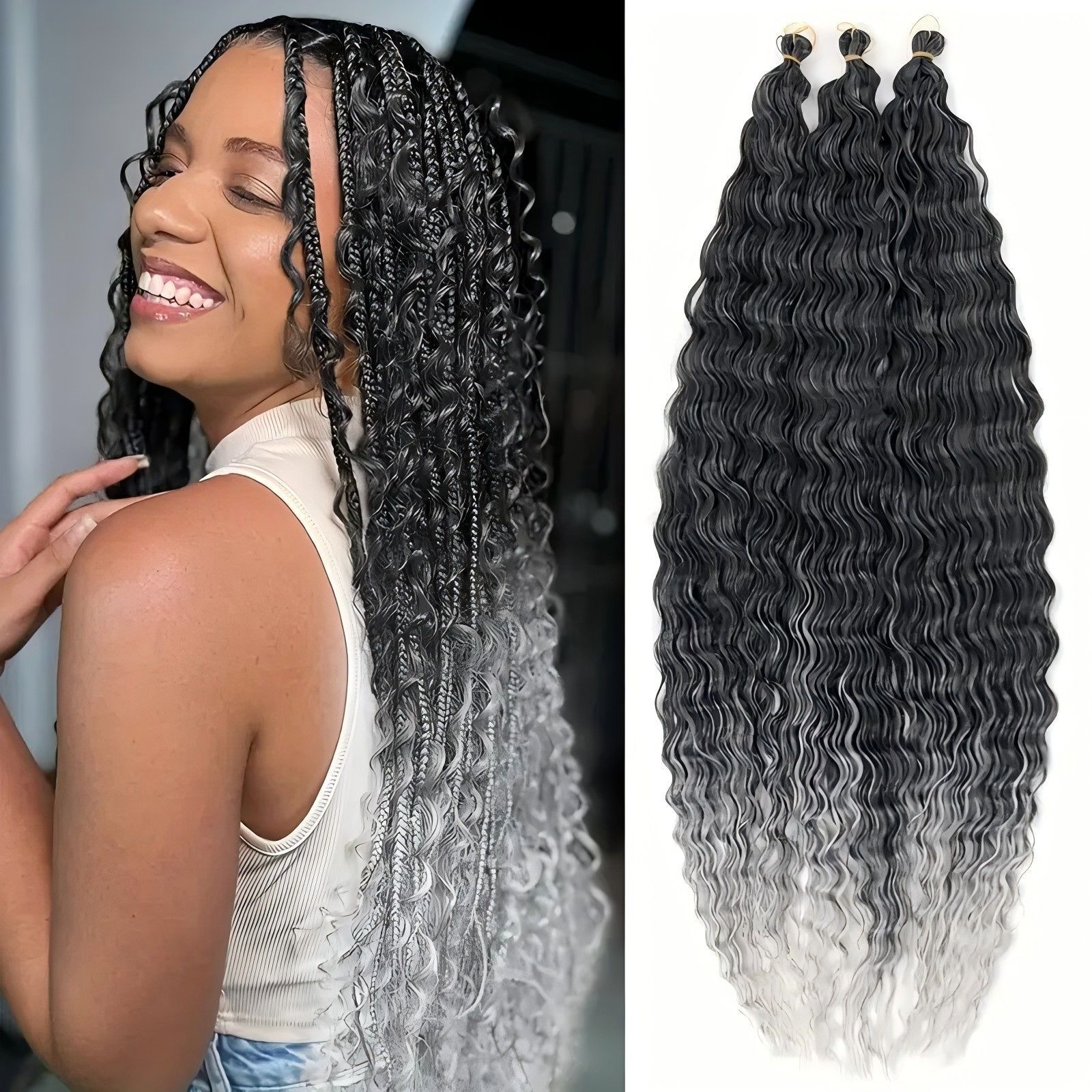 African Chemical Fiber Crochet Long Curly Wig