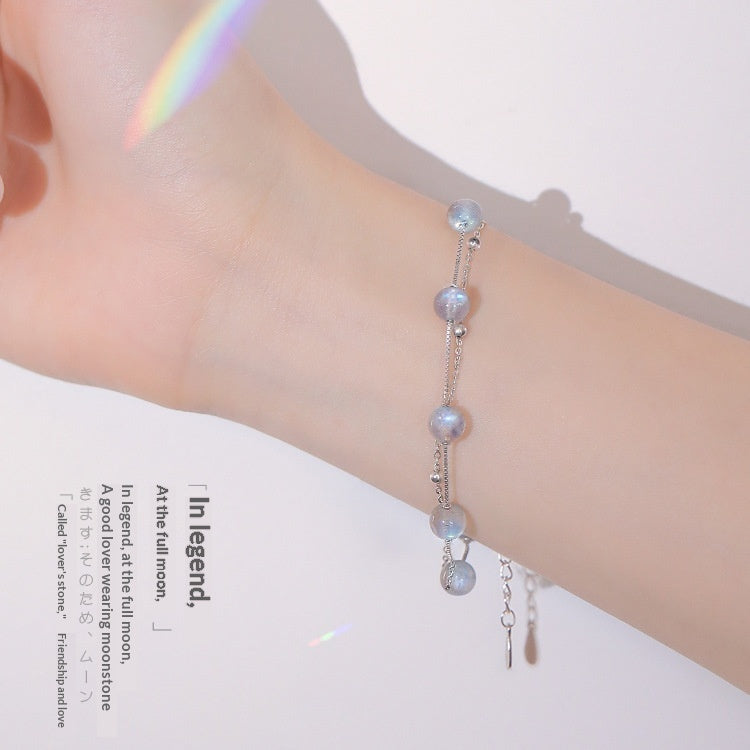 Natural Double-Layer Moonstone Bracelet For Women