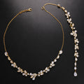 Sexy Body Chains Simple Leaf Zircon Back Necklace