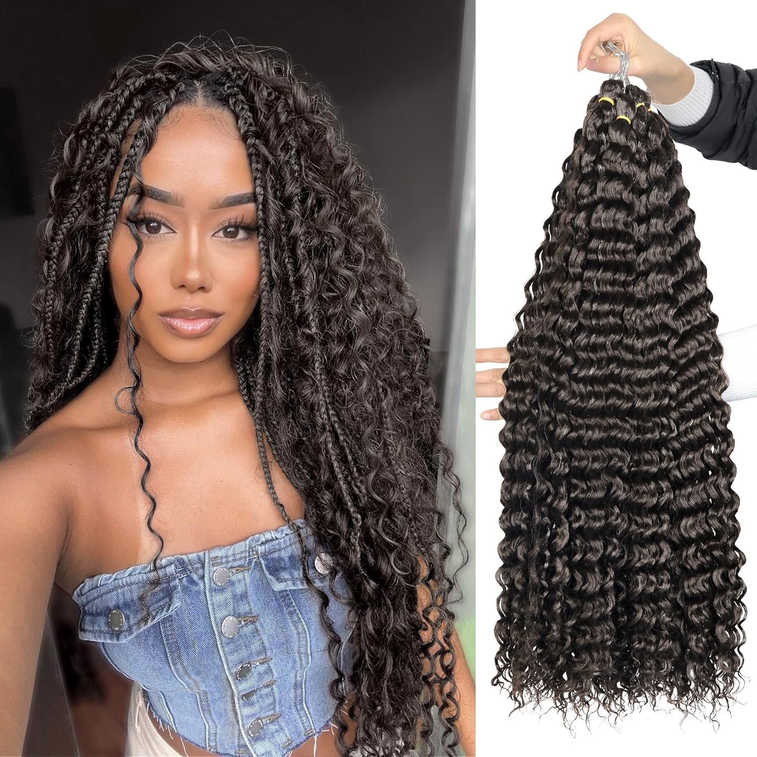 African Chemical Fiber Crochet Long Curly Wig