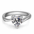 Zircon Paveset Open-heart Diamond Ring For Women